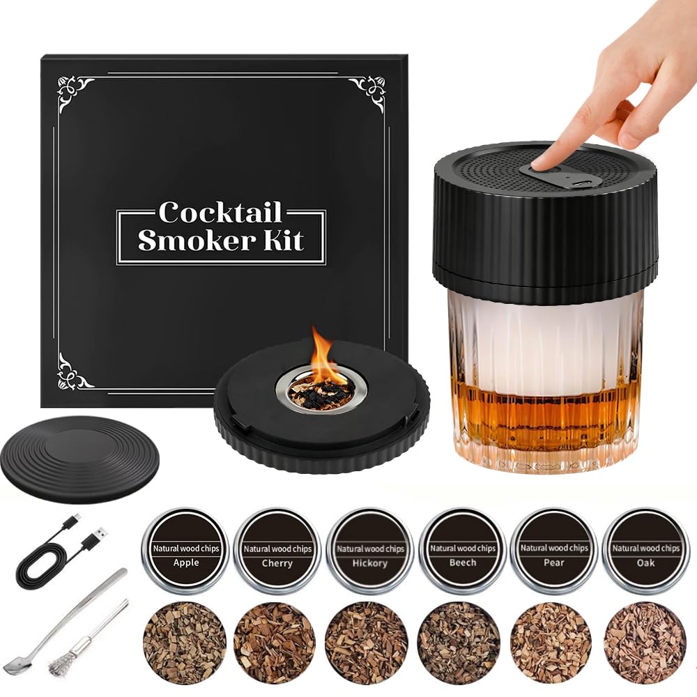 ECCOGREAT kit humo whiskey eléctrico con carga USB para uso cómodo.