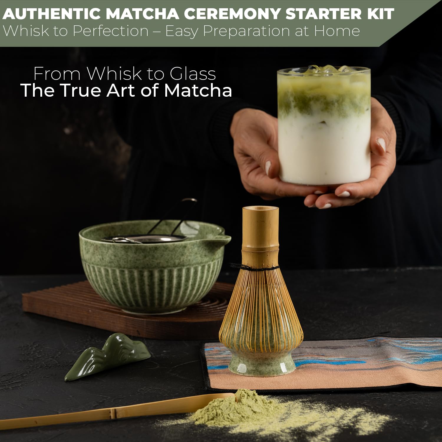 Eccospherely chasen de bambú para batir matcha suave.