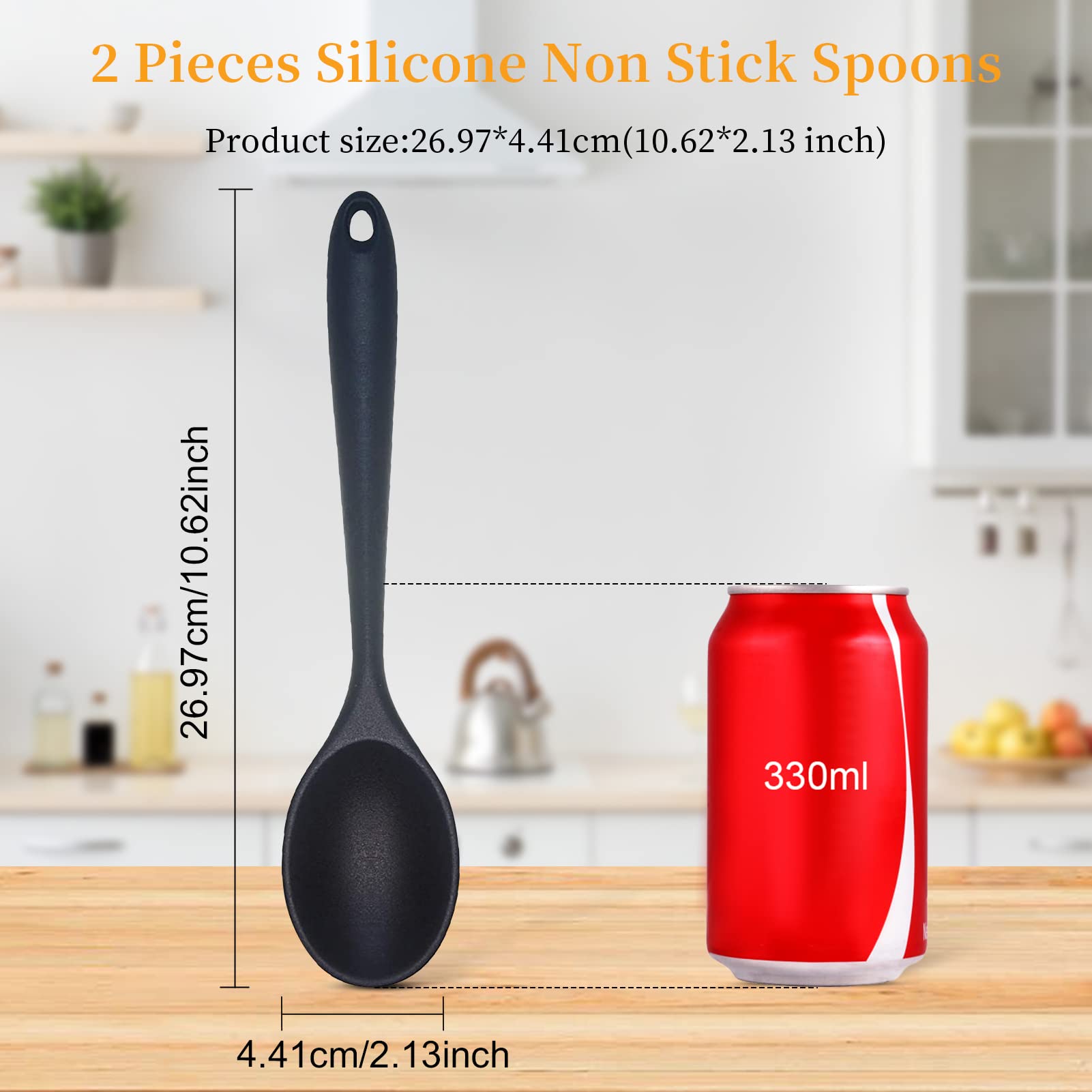 Cucharas Ecerangus silicona antiadherentes para cocinar sin pegarse.