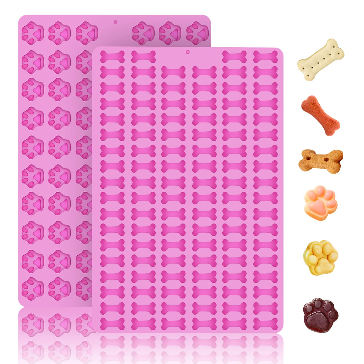 Moldes Ecerangus de hueso canino, 106 cavidades, ideal para golosinas caseras.
