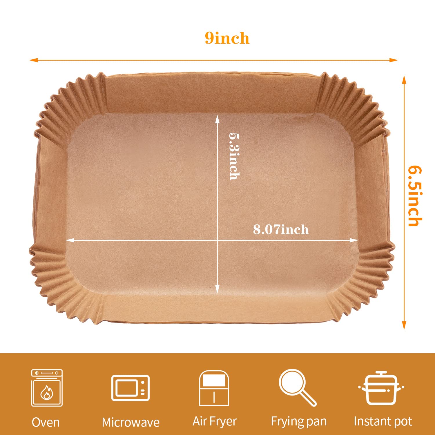 Ecfvtp uso sencillo Ninja freidora de aire, forros rectangulares para cocinar.