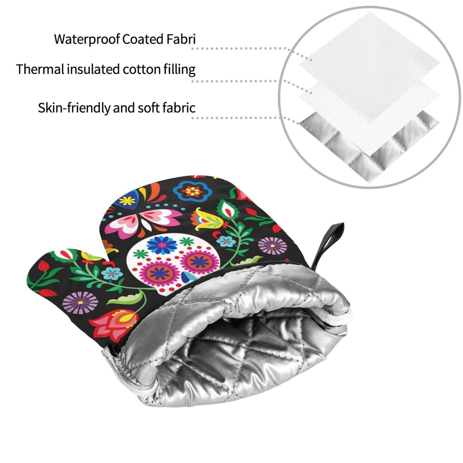 Diseño impreso en ambos lados Echoserein con estilo calavera floral