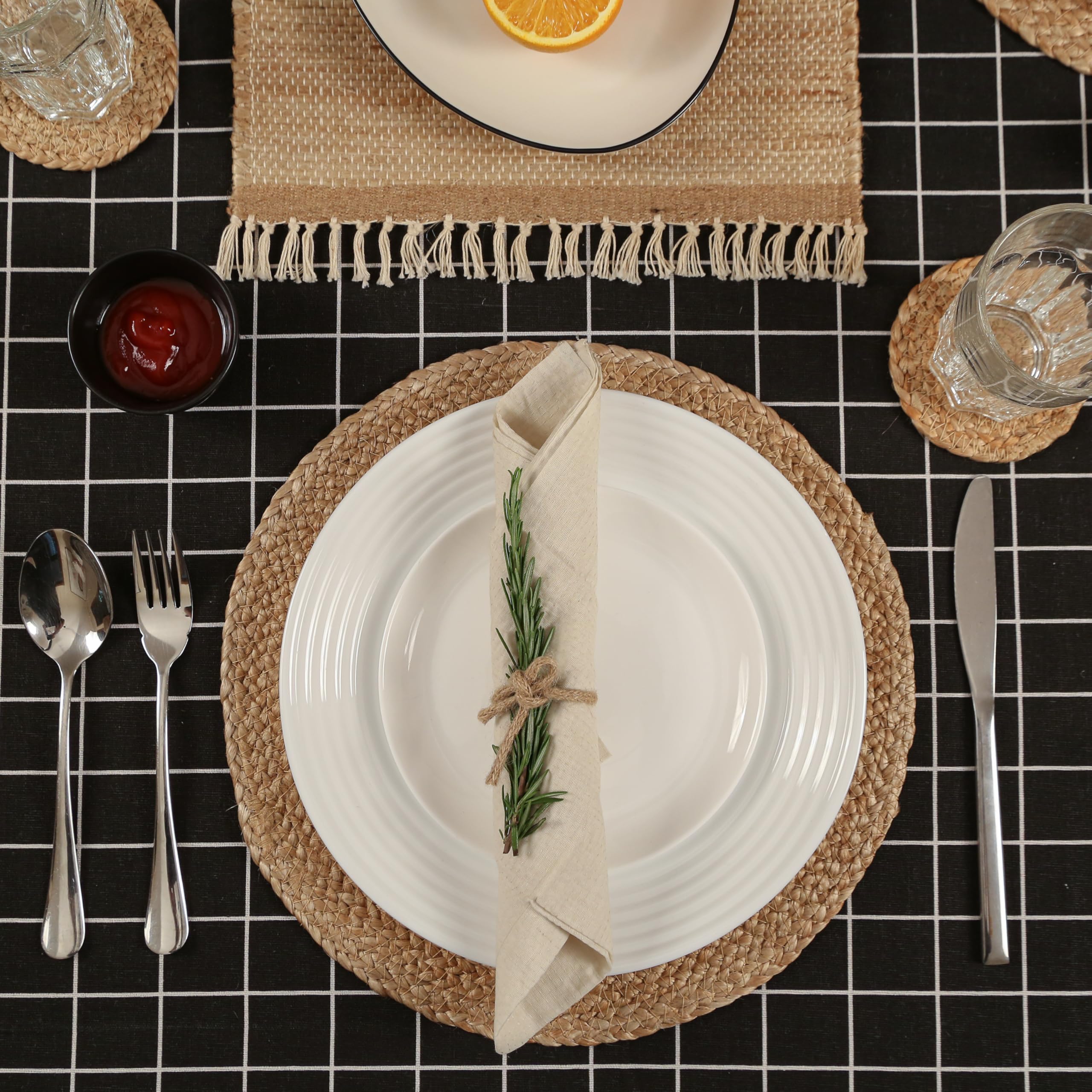 Eco Crave salvamantel yute redondo uso interior y exterior para decoración boho