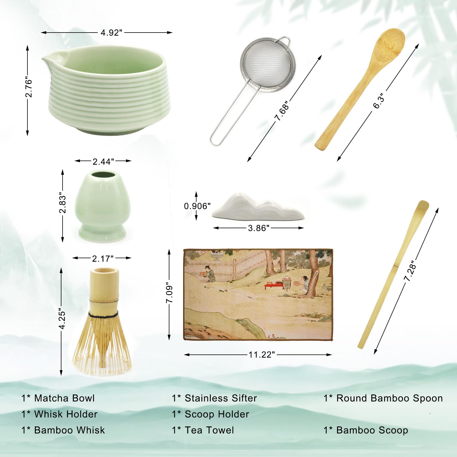 EcoCharm Home tazón de matcha con boca para verter sin goteo