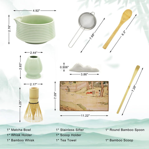 EcoCharm Home tazón de matcha con boca para verter sin goteo