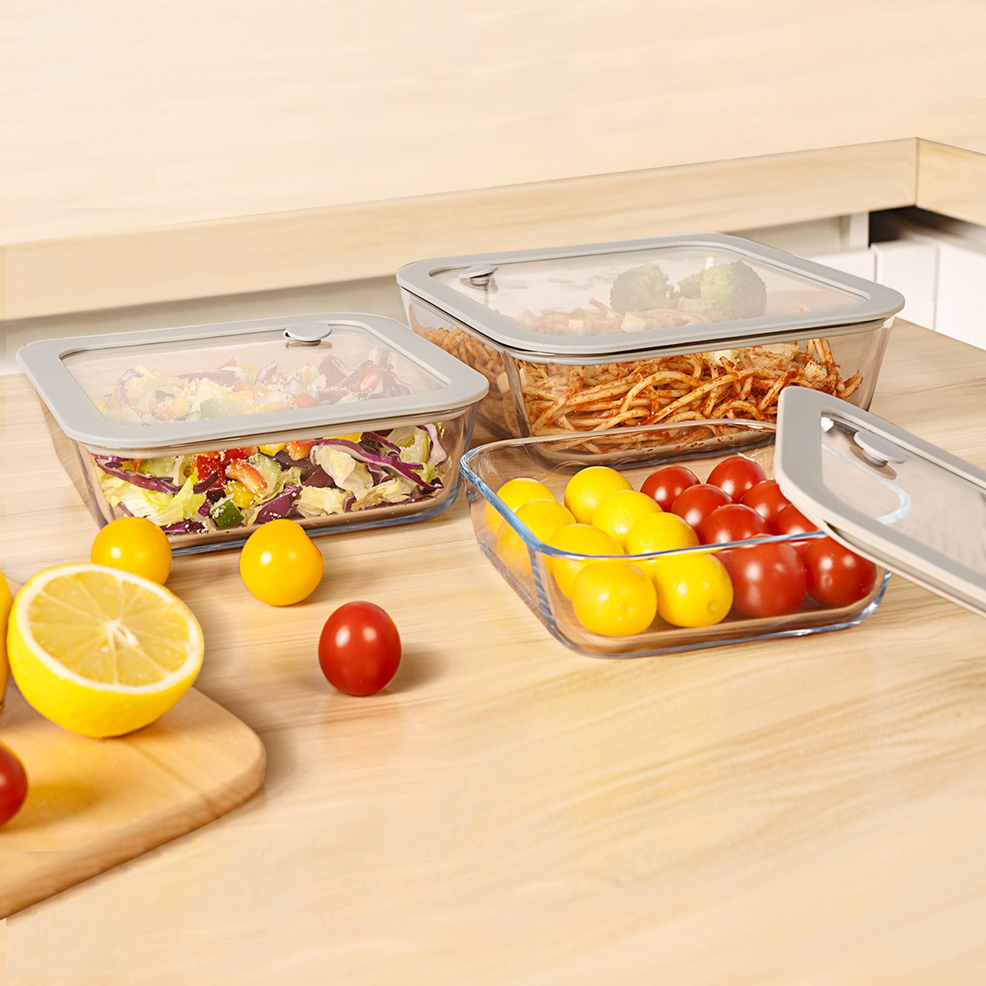 EcoEvo contenedores aptos para refrigerador y horno, soportan altas temperaturas.