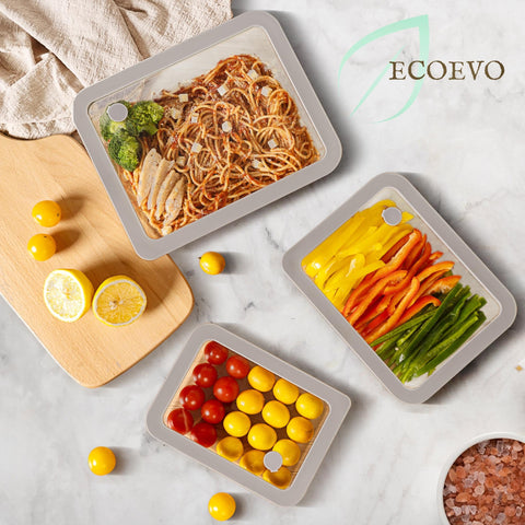 EcoEvo juego libre de plástico con tapa sellada para frescura de comidas