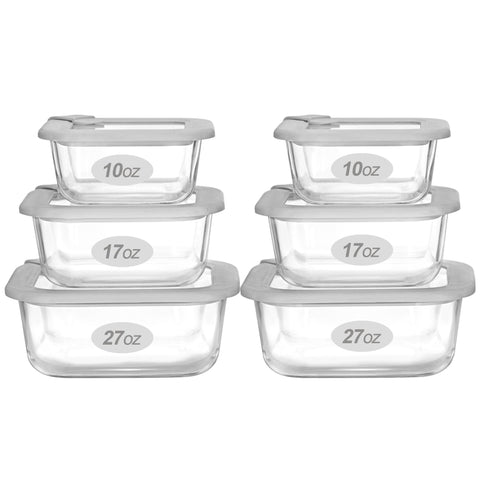 EcoEvo envases de vidrio con tapa de silicona cuadrado 27 oz, ideal para porciones grandes y organización