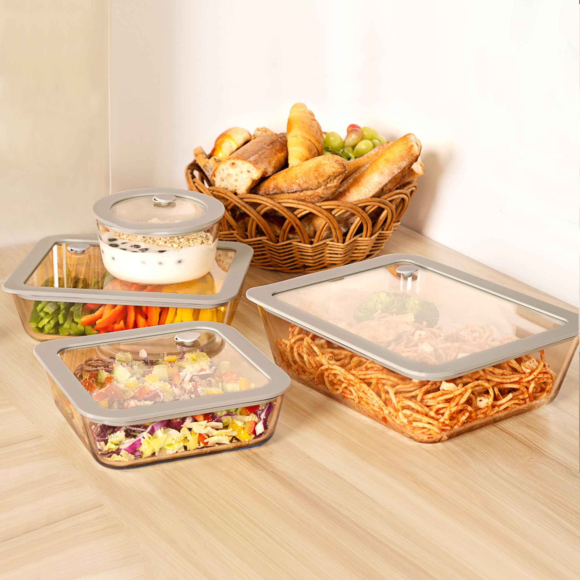 EcoEvo juego de 3 piezas para almacenamiento y planificación de comidas.