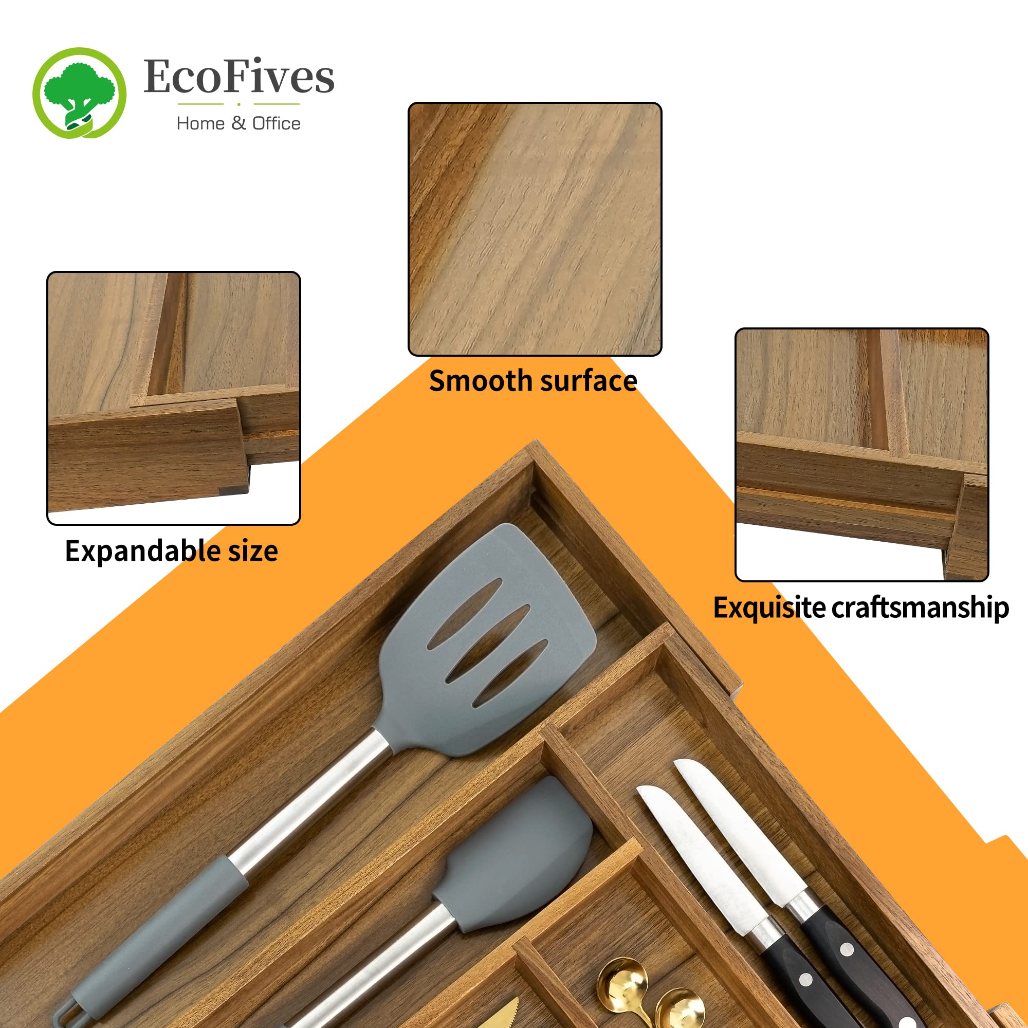 EcoFives limpieza fácil, material de acacia resistente