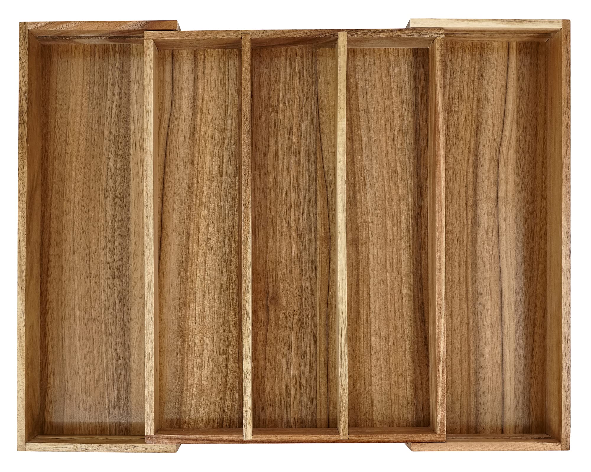 Organizador de cubiertos premium EcoFives en madera de acacia para uso diario
