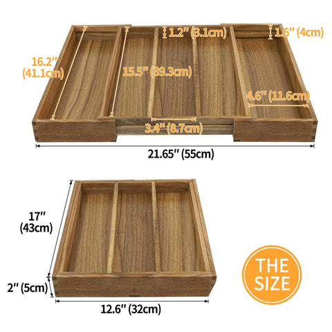 Organizador de utensilios EcoFives en acacia, material natural y duradero
