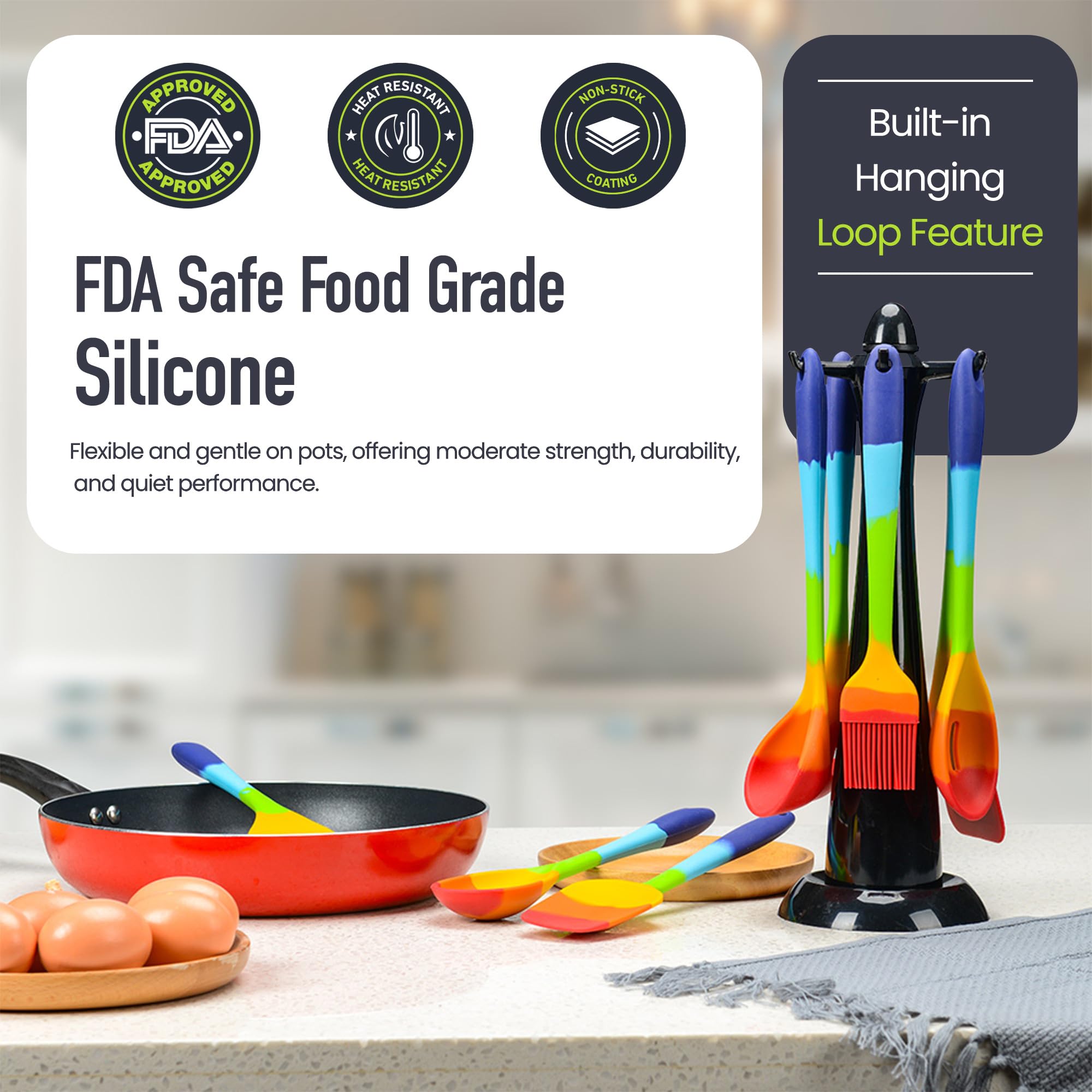  EcoGadgetz colores arcoíris brillantes para cocina divertida