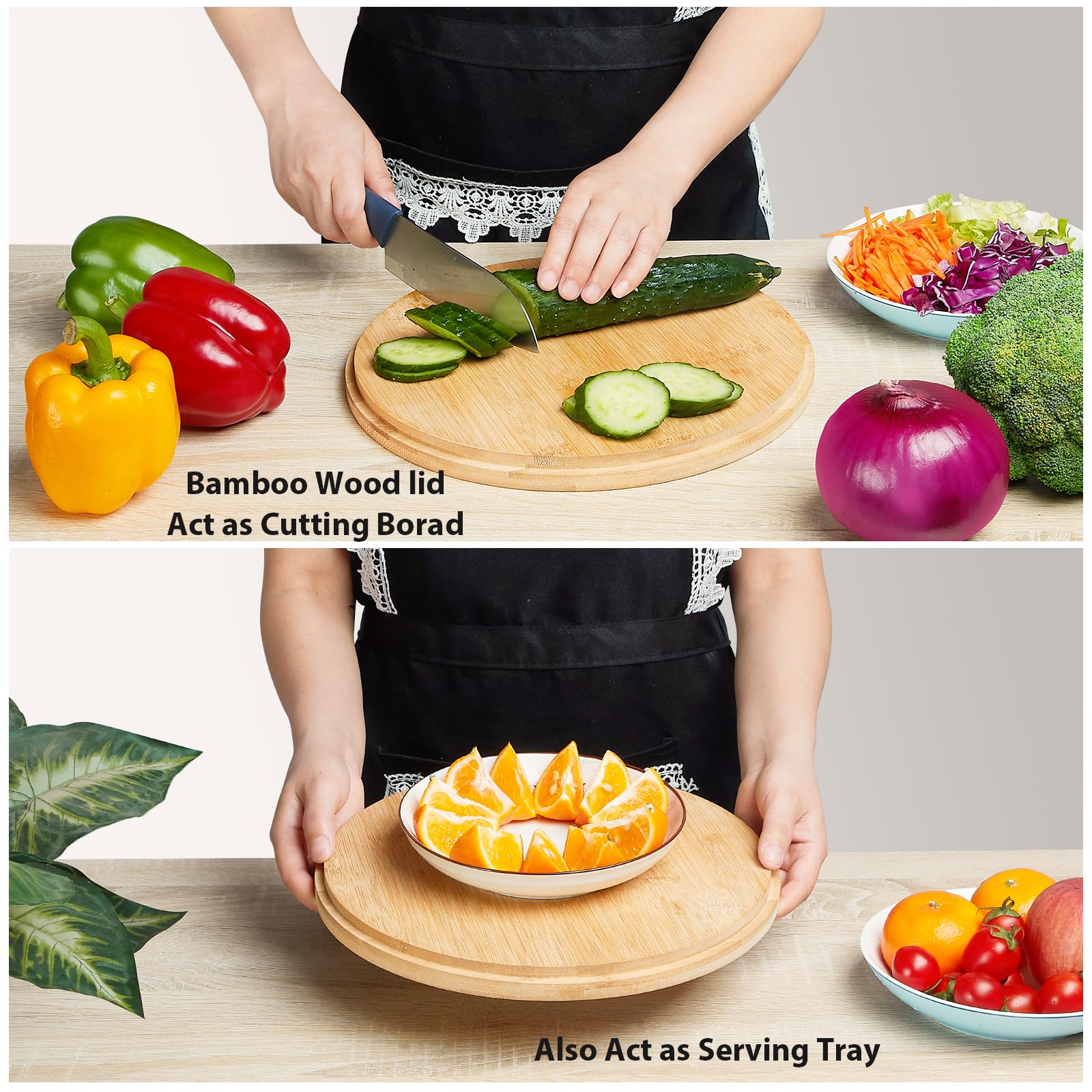 Ensaladera gigante ECOHAGOU con capacidad de 6,5 Qt para porciones generosas