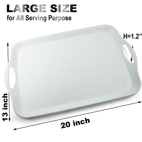 Bandeja ECOIOU de melamina blanca rectangular para servir platos.