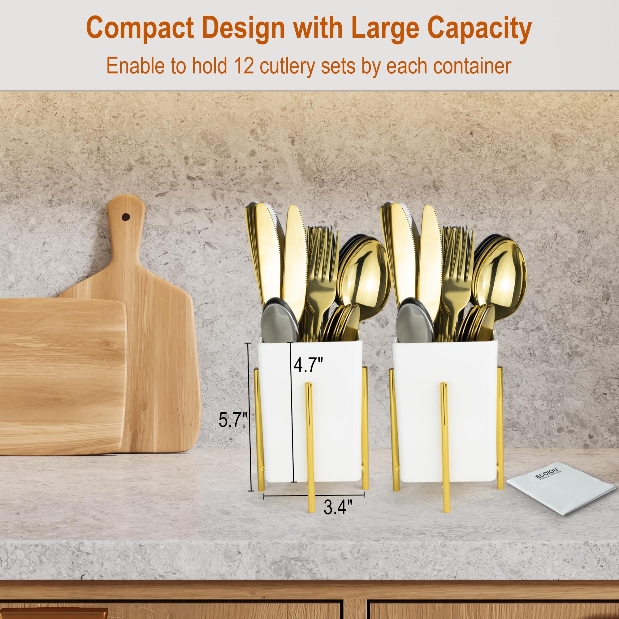 Portacubiertos para fiestas ECOIOU, ideal para buffets
