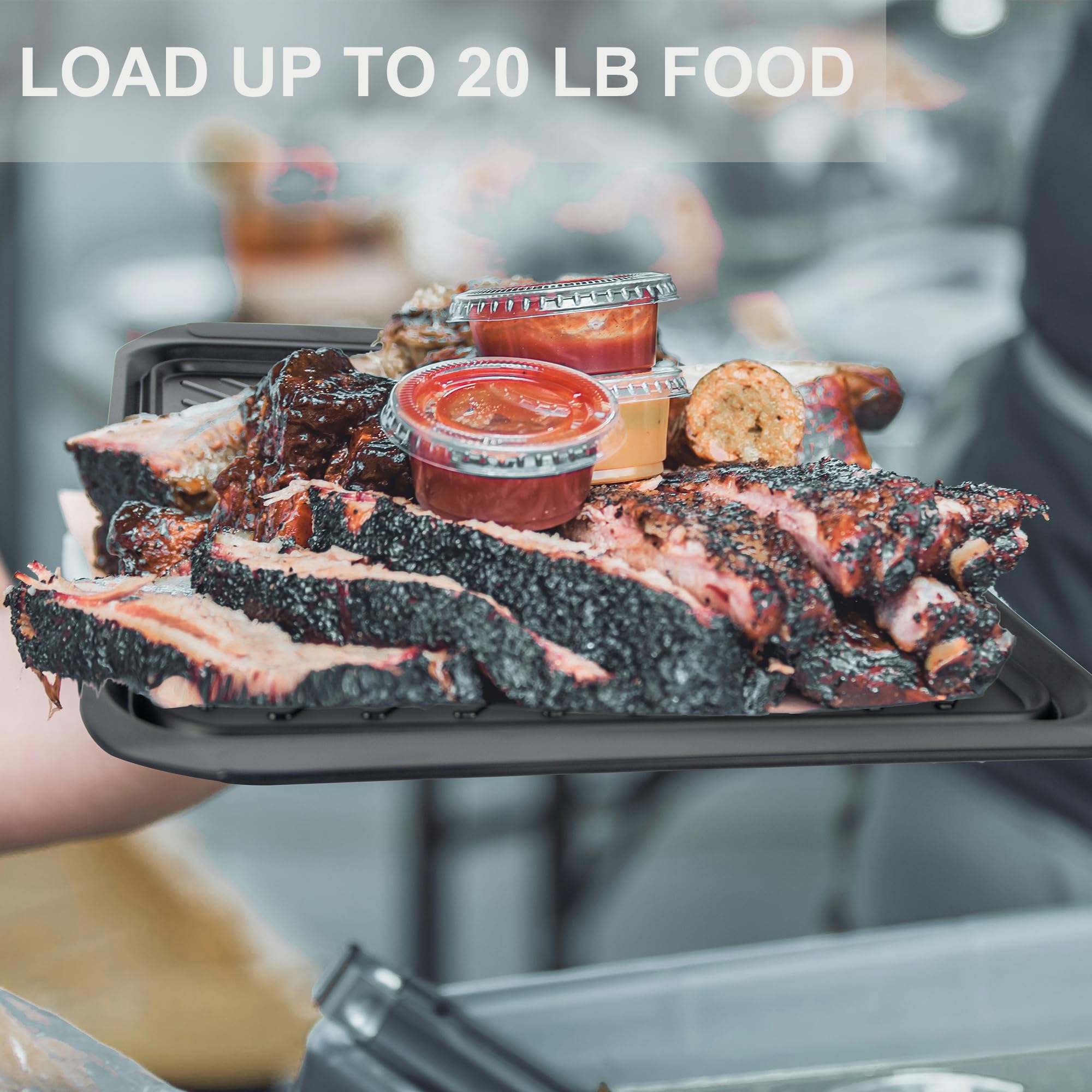 Ideal para camping y parrilladas, facilita la organización de crudo y cocido.
