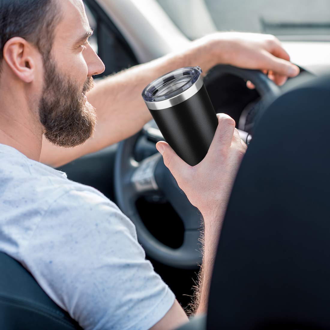 EcoMozz Vaso 20oz compatible con portavasos de coche