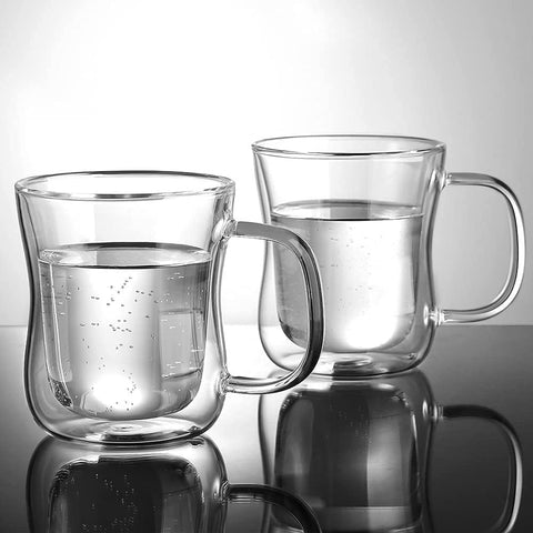 ecooe set tazas 12oz doble pared, juego elegante para mesa