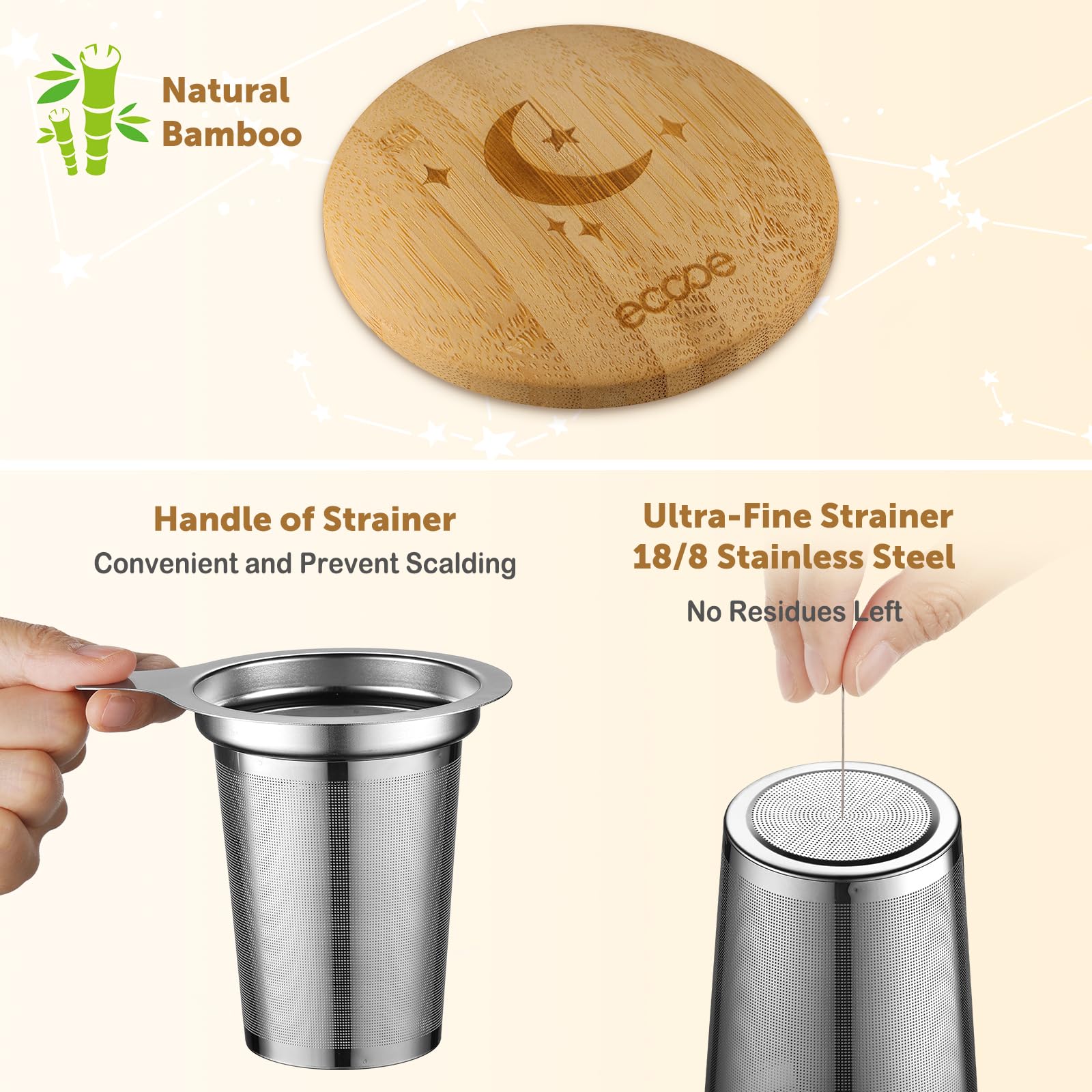 Taza cerámica ecooe de 600 ml, sensación neutra para bebidas.