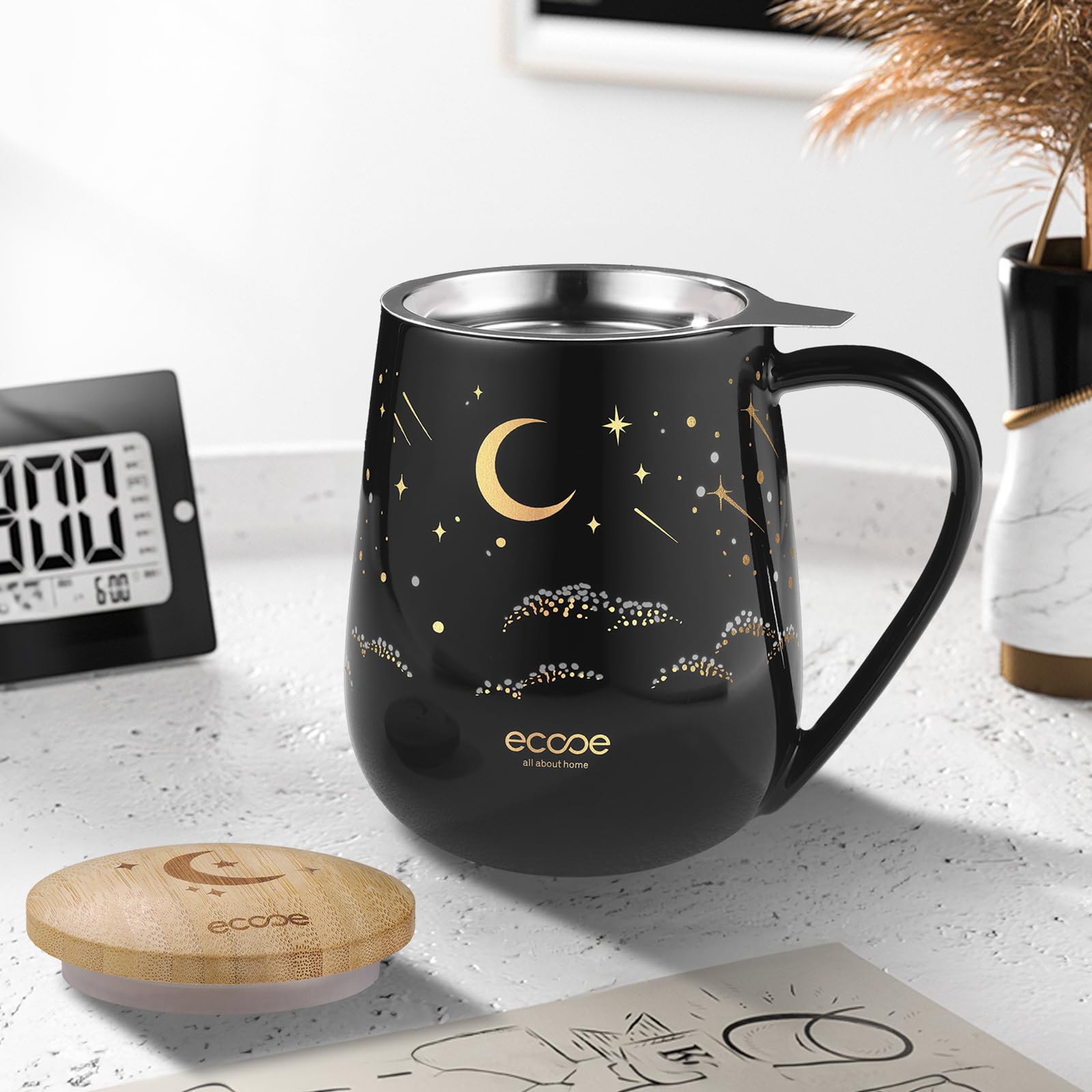 Taza ecooe apta para lavavajillas, limpieza fácil.