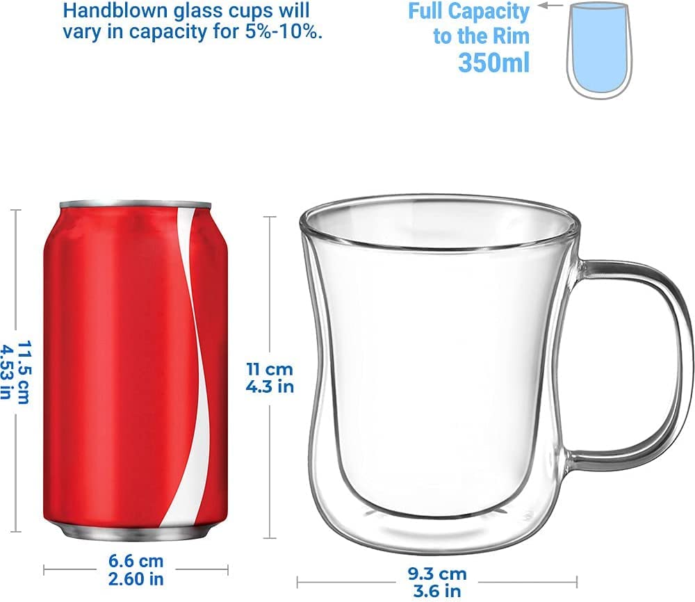 ecooe taza vidrio borosilicato alta temperatura, ligera y resistente