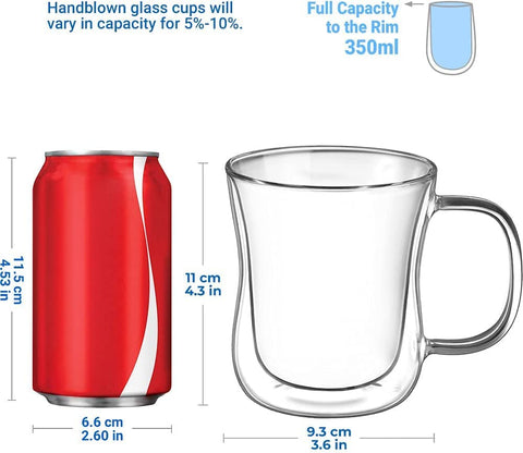 ecooe taza vidrio borosilicato alta temperatura, ligera y resistente