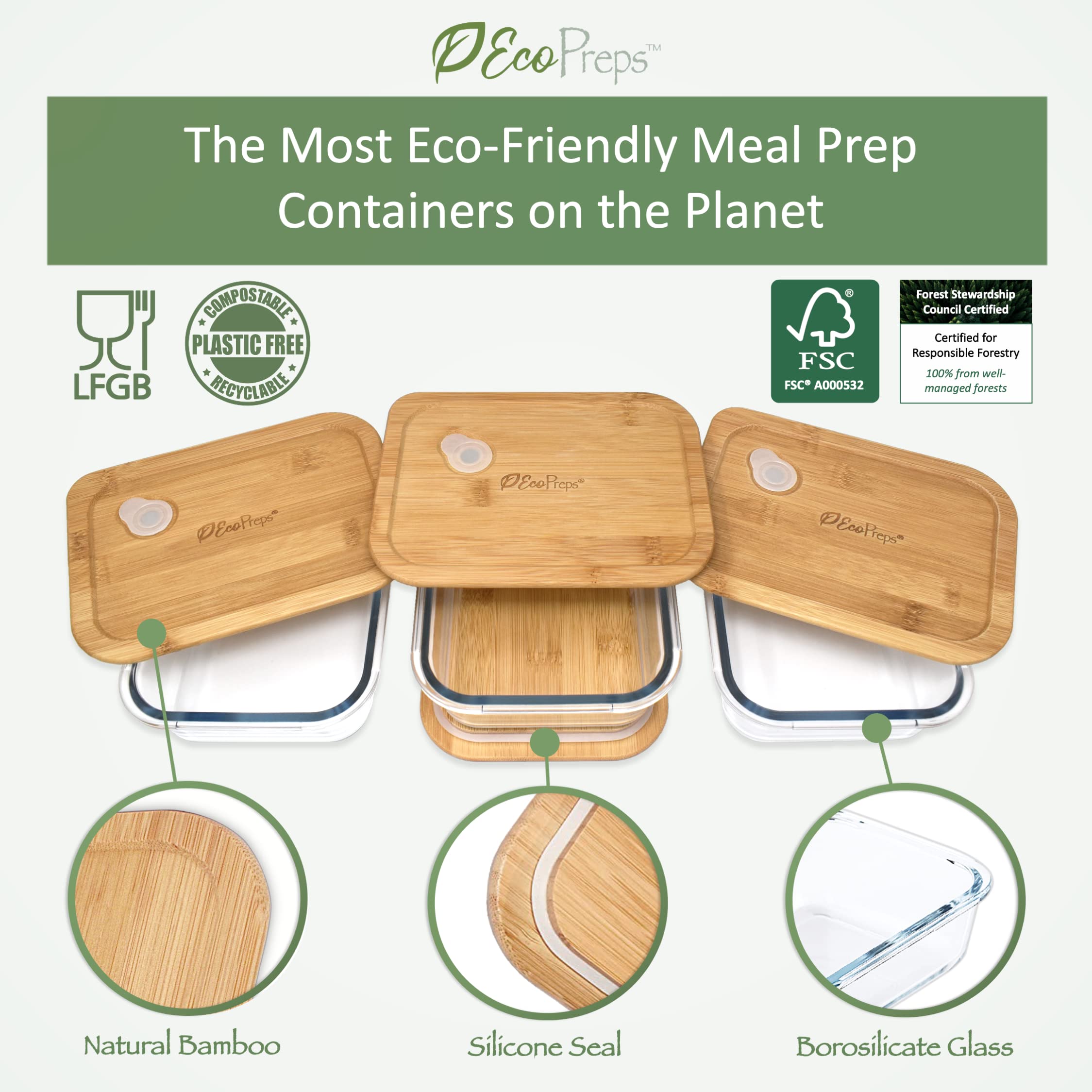 Tapa de bambú EcoPreps apilable para organizar la despensa.
