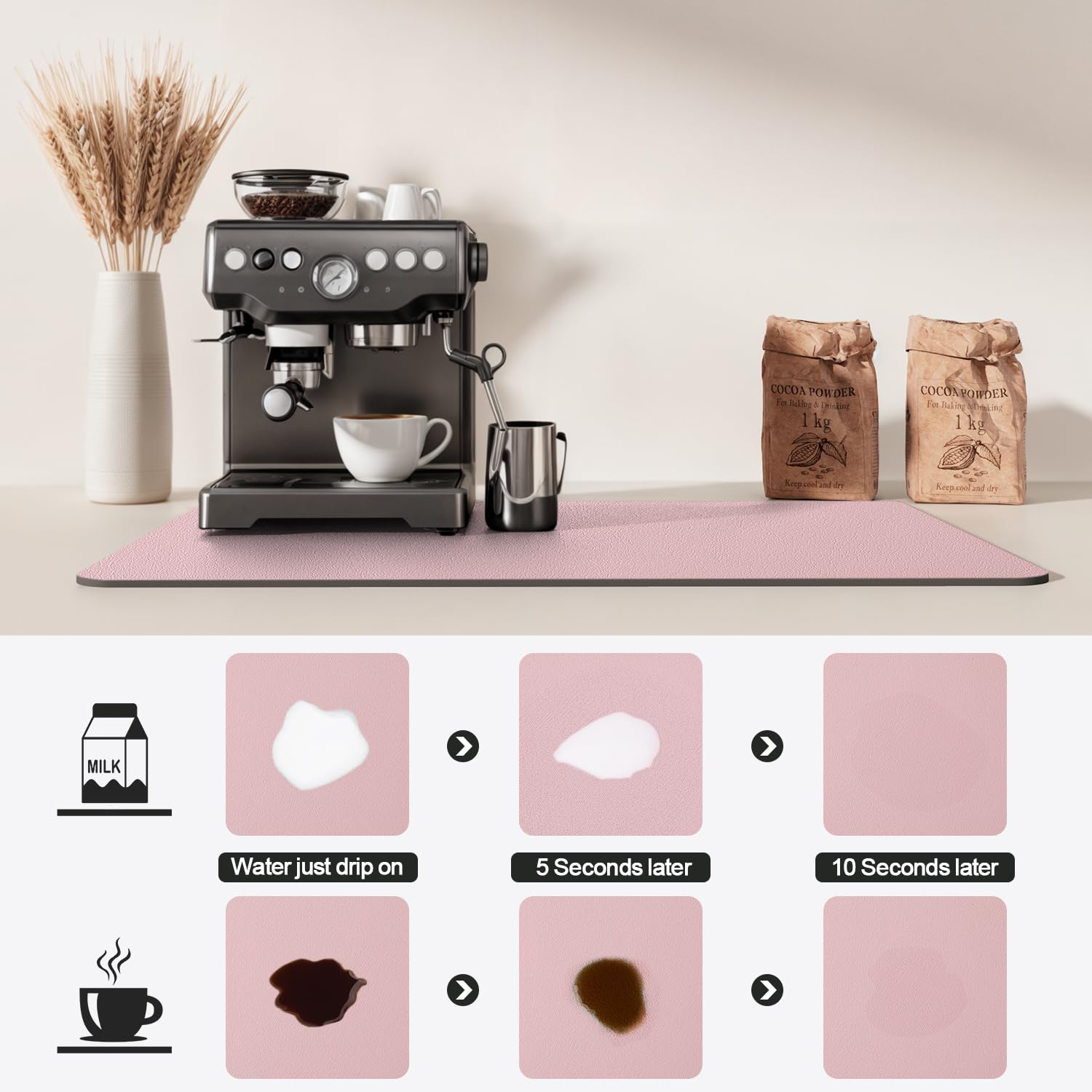 Ecotrim base antideslizante rosa evita movimientos y goteos.