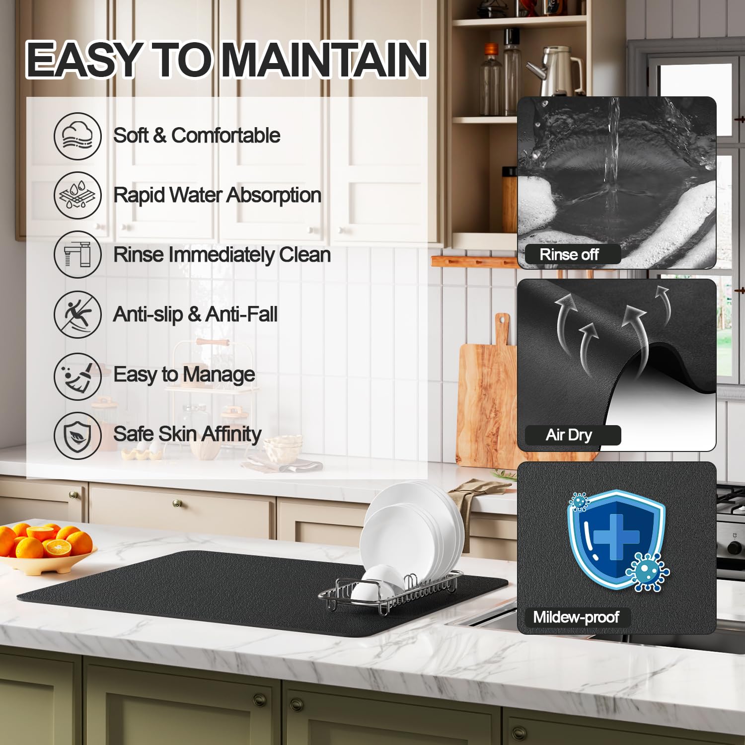 Ecotrim estera con absorción nano, rápida absorción de líquidos en la cocina
