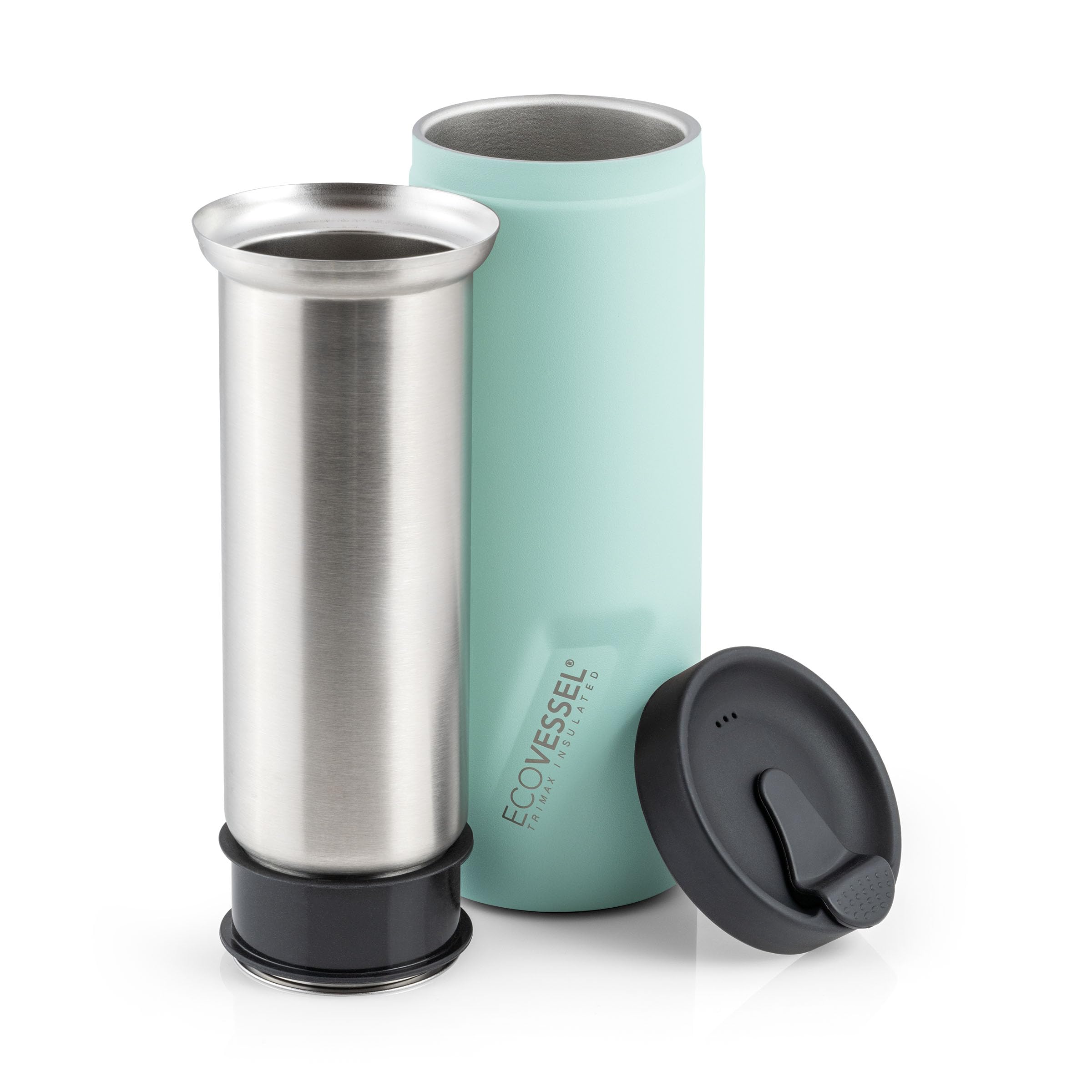 EcOVessel Prensa Francesa Portátil 14oz para café recién hecho en movimiento