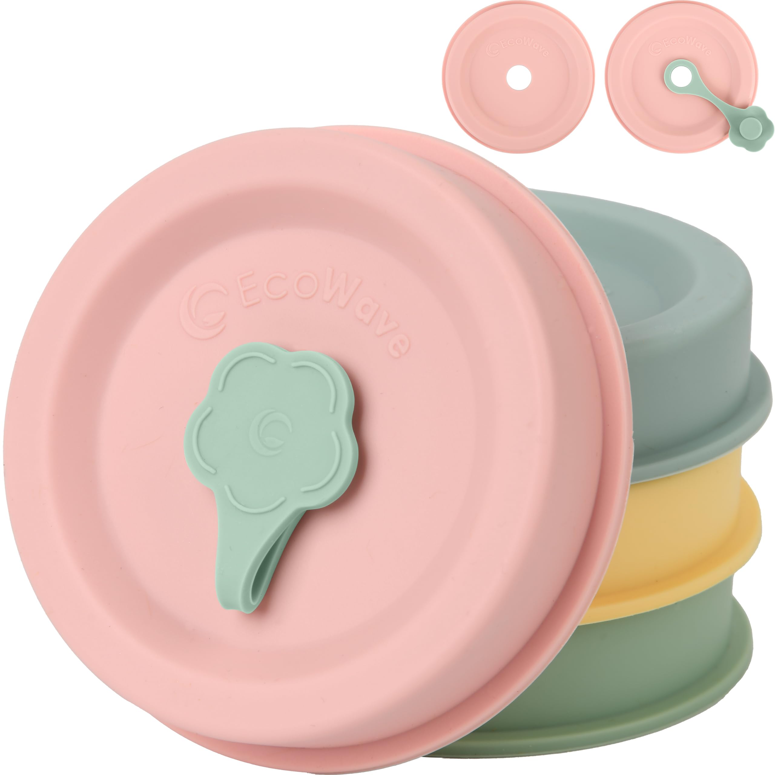 EcoWave FlipFit: tapa de silicona para tarro Mason boca regular, opción reutilizable.