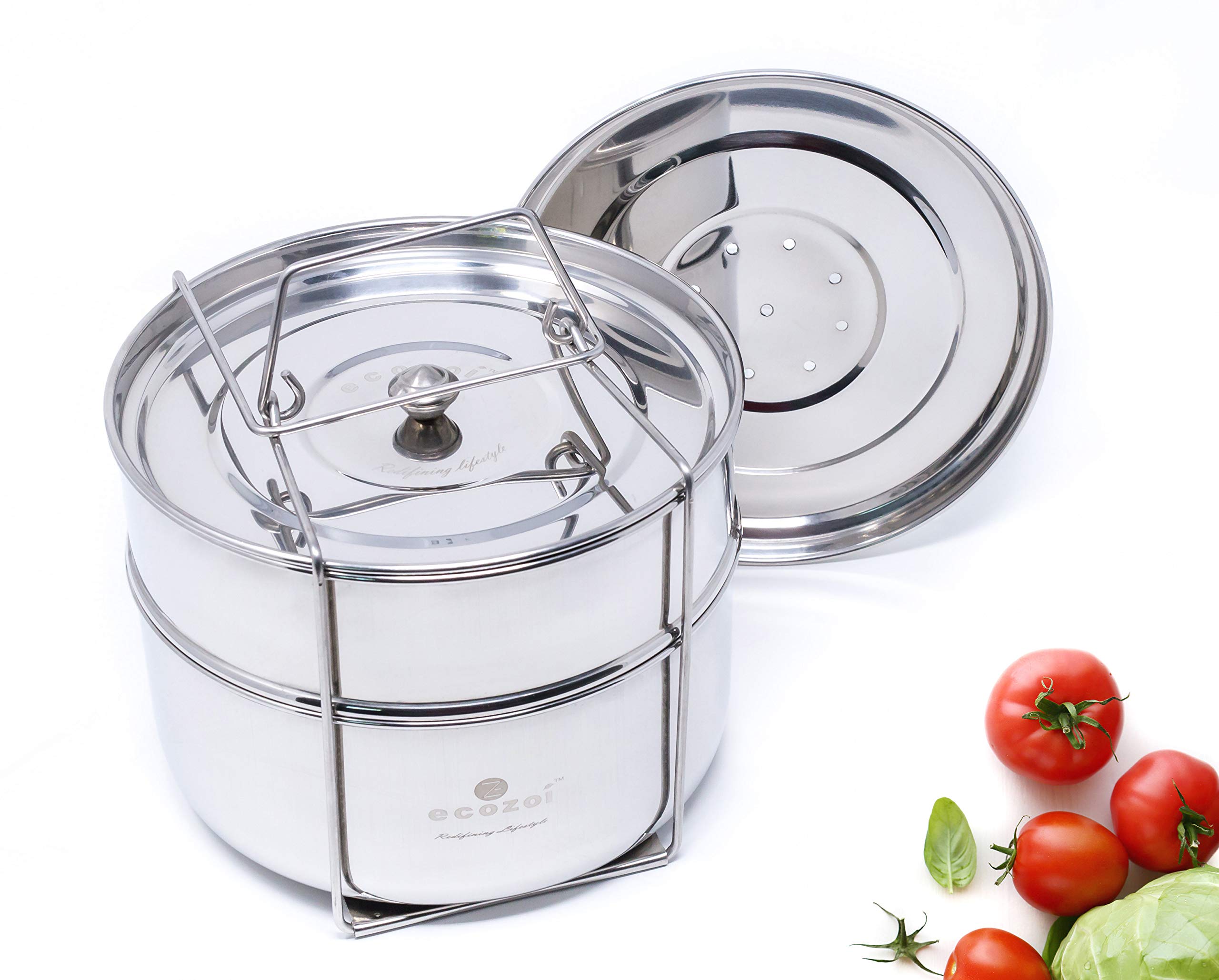 Inserto Ecozoi de vapor de dos niveles listo para cocinar al vapor