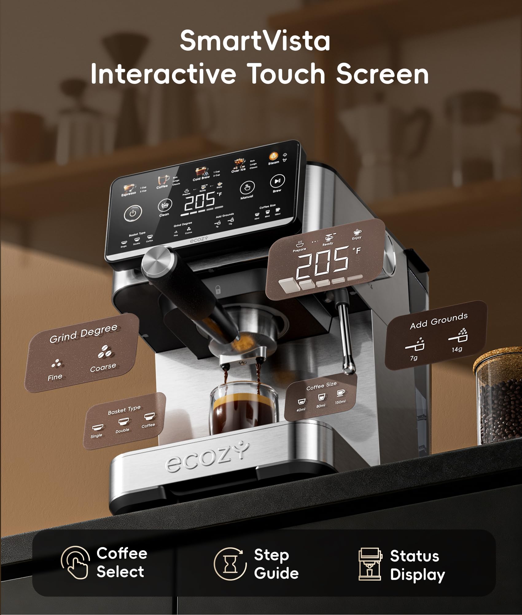 Tecnología BaristaSense de Ecozy para extracción precisa