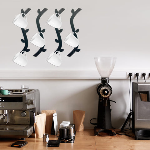 Ecqizer Arbol porta tazas pared: cuelga tazas con estilo y acceso rápido.