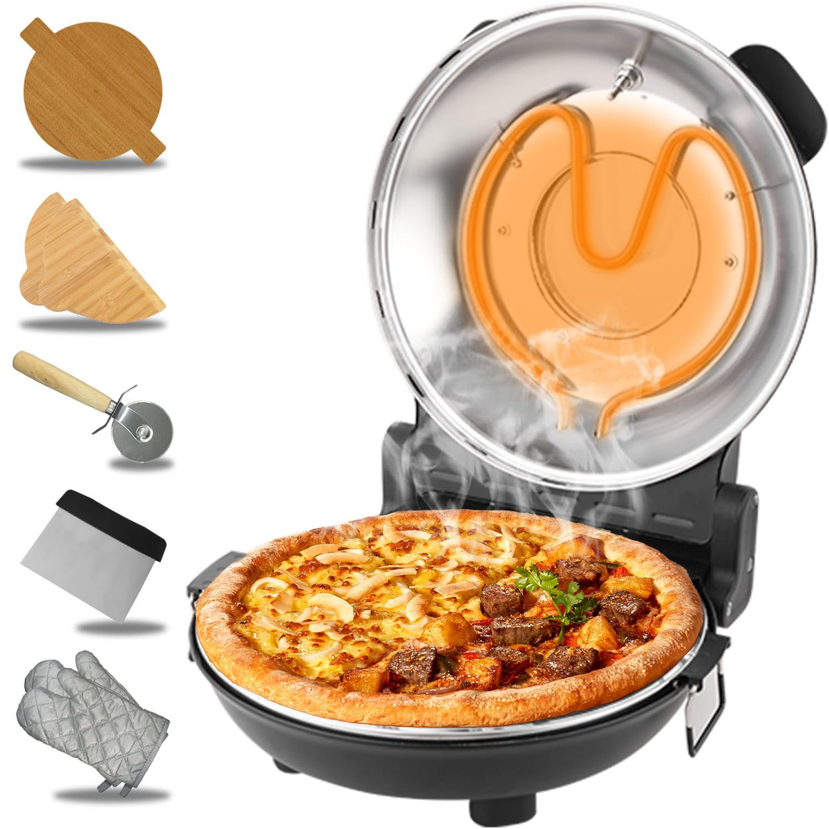 ECUMFFY Horno pizza 12 pulgadas cerámica natural para crujiente.