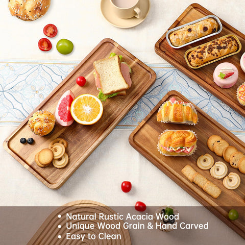 ECWAY charcutería de 3 niveles, platillos de madera para quesos y aperitivos.