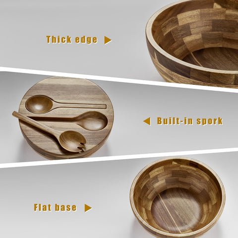 Utensilios de madera integrados para servir y mezclar con facilidad