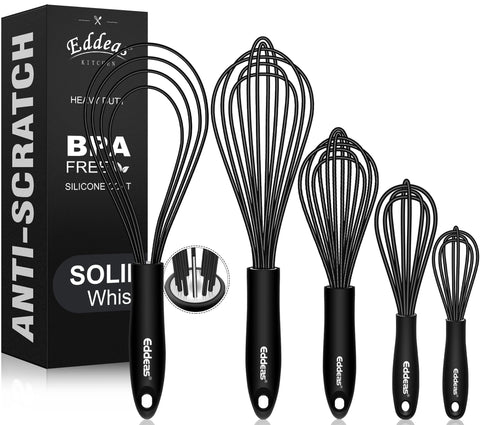 Eddeas batidor de silicona globo 5 pulgadas, ideal para huevos sin rayar superficies