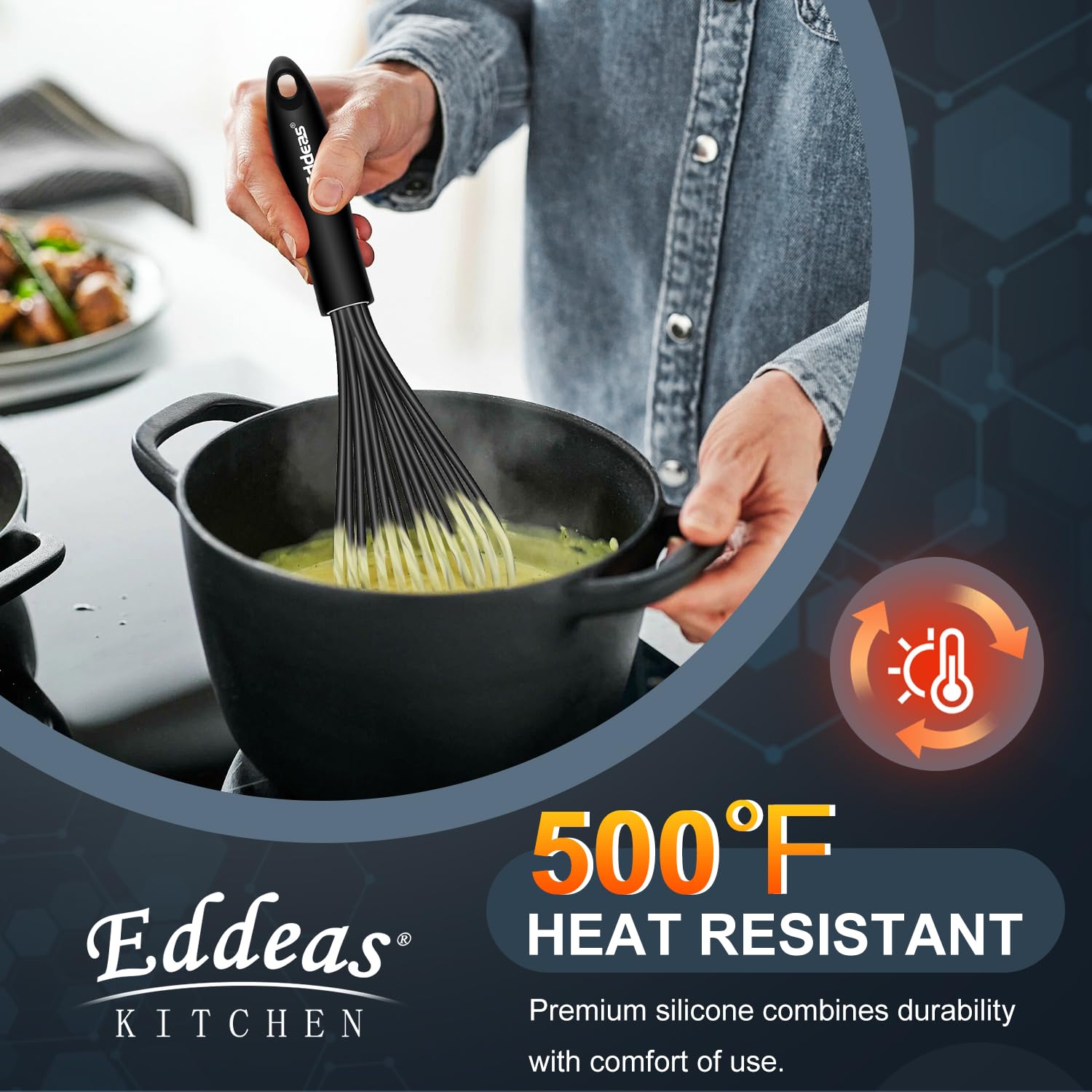 Eddeas batidora de 11 pulgadas para mezclas grandes y batidos uniformes.