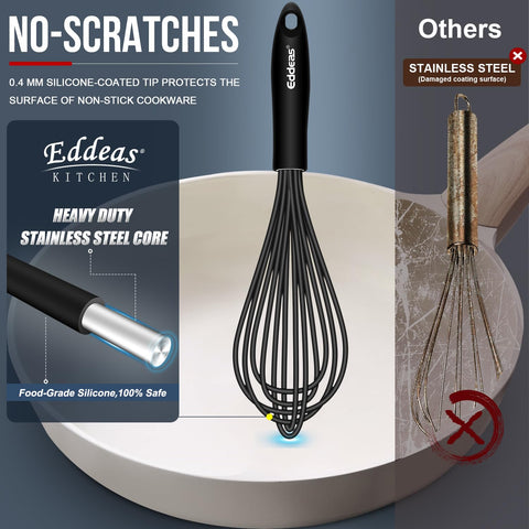 Eddeas batidora de silicona de 9 pulgadas, perfecta para masas y emulsiones suaves.