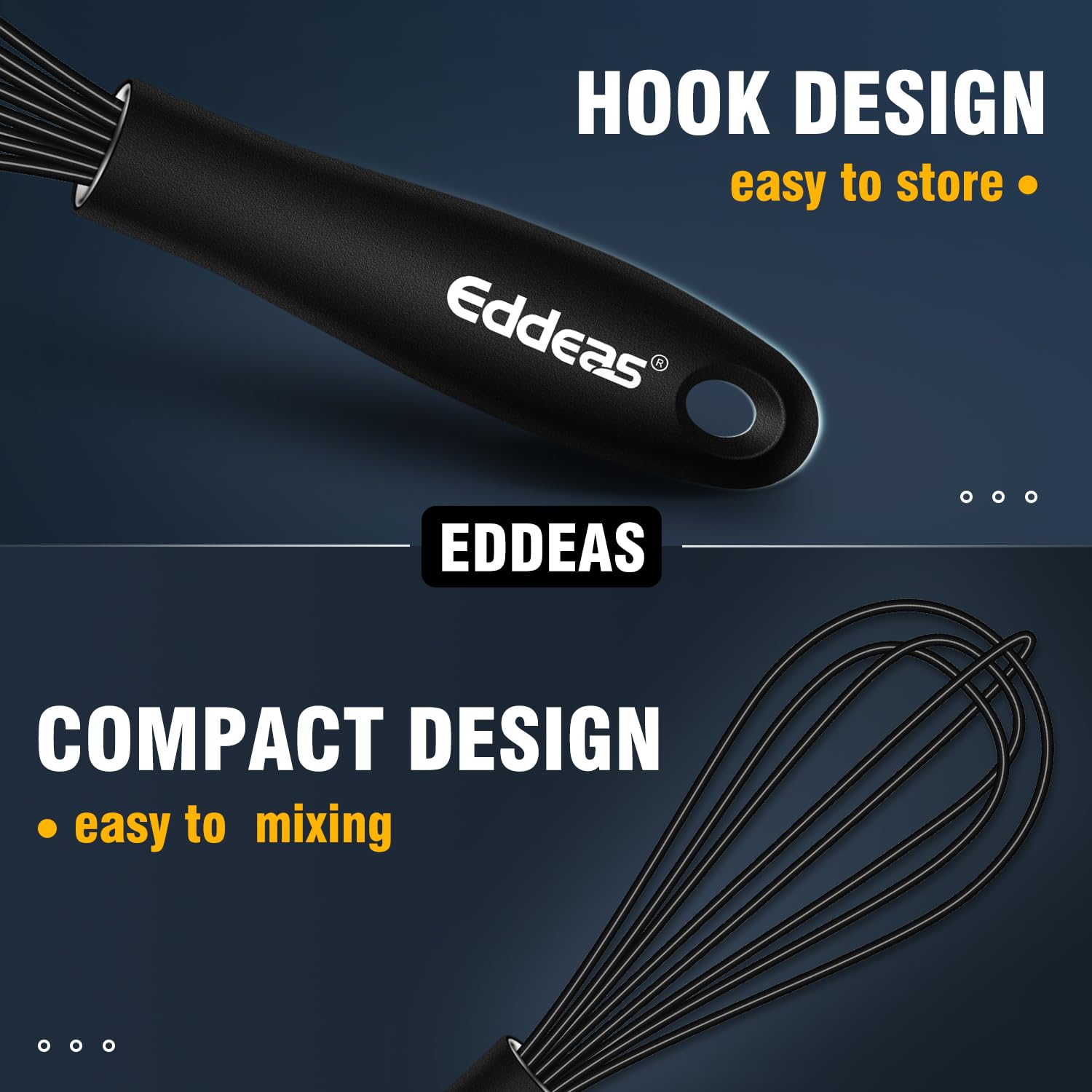 Eddeas batidor silicona para salsas y cremas, uso suave