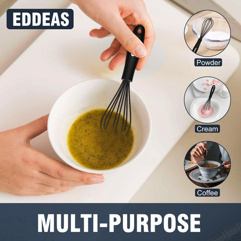 Eddeas batidor silicona resistente al calor 450°F, cocina versátil
