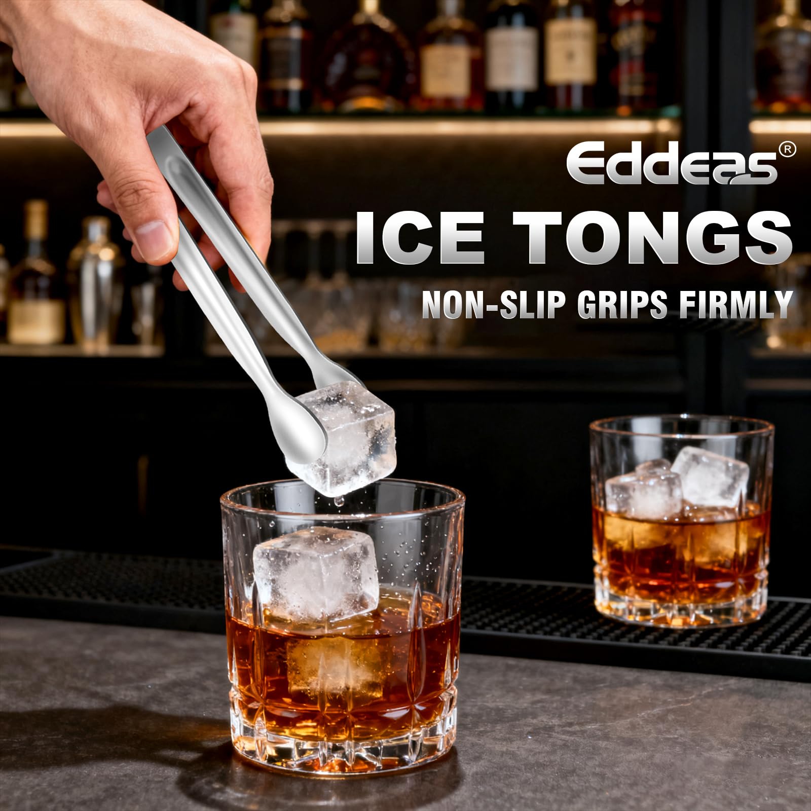 Pinzas Eddeas para barra de café y té, servicio limpio y elegante.
