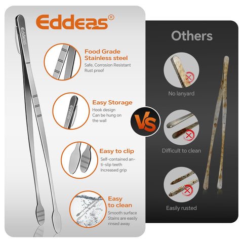 Eddeas pinzas cocina 10 pulgadas ideal para emplatados delicados.