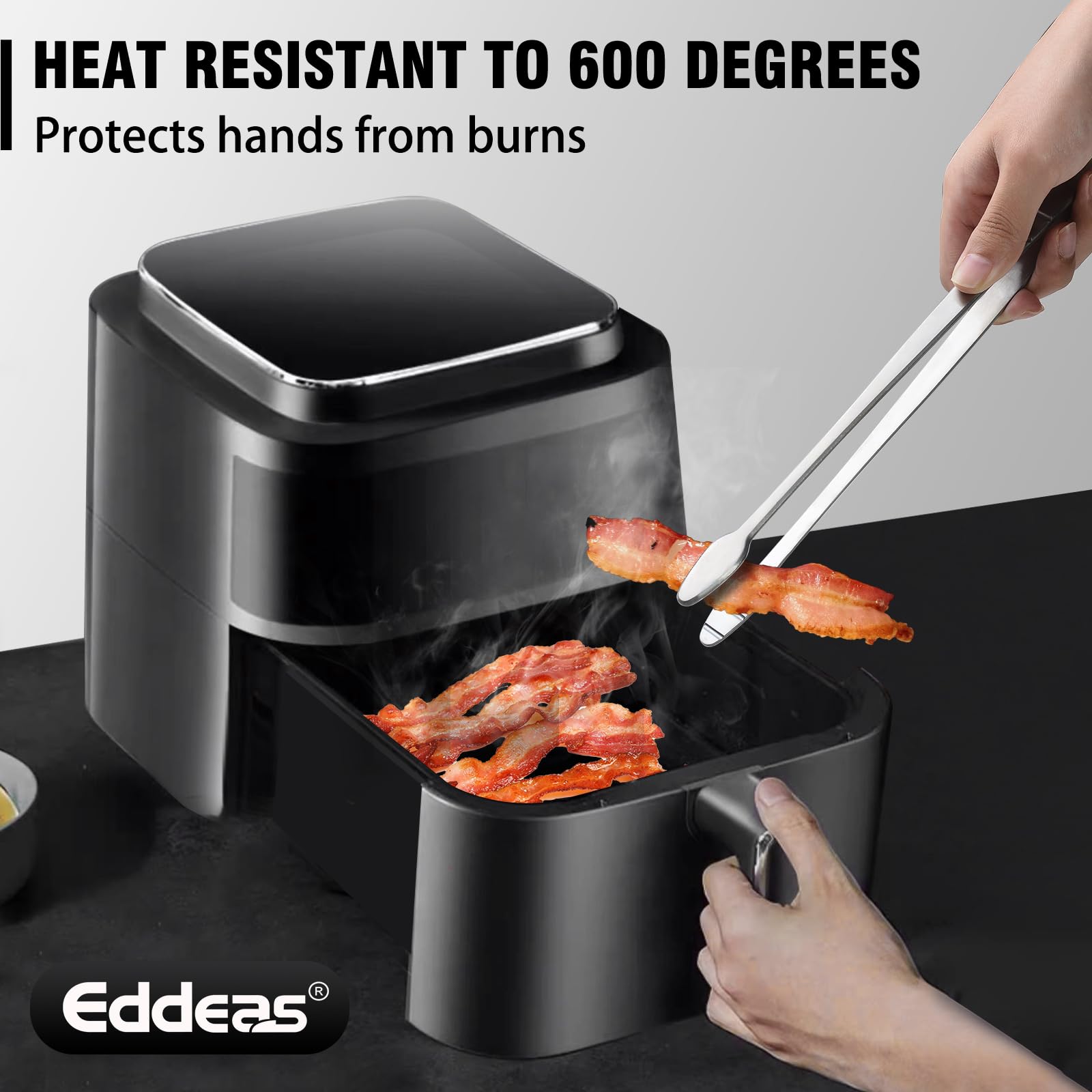 Eddeas pinzas cocina 12 pulgadas con agarre estable para alimentos pequeños.