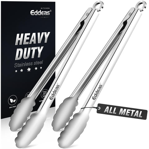 Eddeas pinzas de cocina 12 pulgadas: acero inoxidable para uso diario.