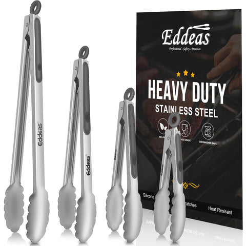Pinzas de cocina EDDEAS de 7 pulgadas, agarre seguro para servir y voltear.