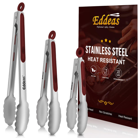 Pinzas de cocina Eddeas de 7 pulgadas con agarre cómodo para voltear alimentos
