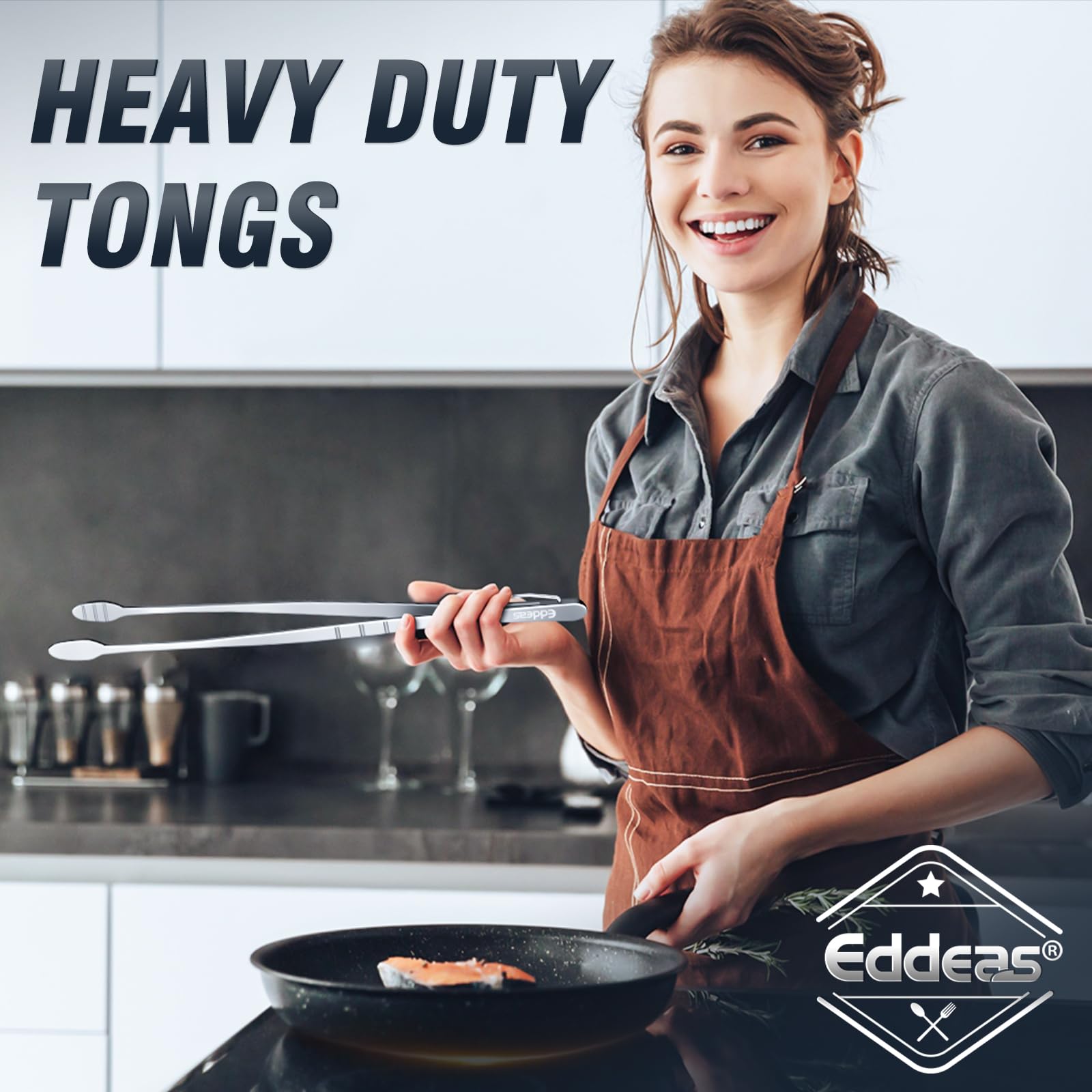 Eddeas pinzas cocina 8 pulgadas detalle fino para piezas pequeñas.